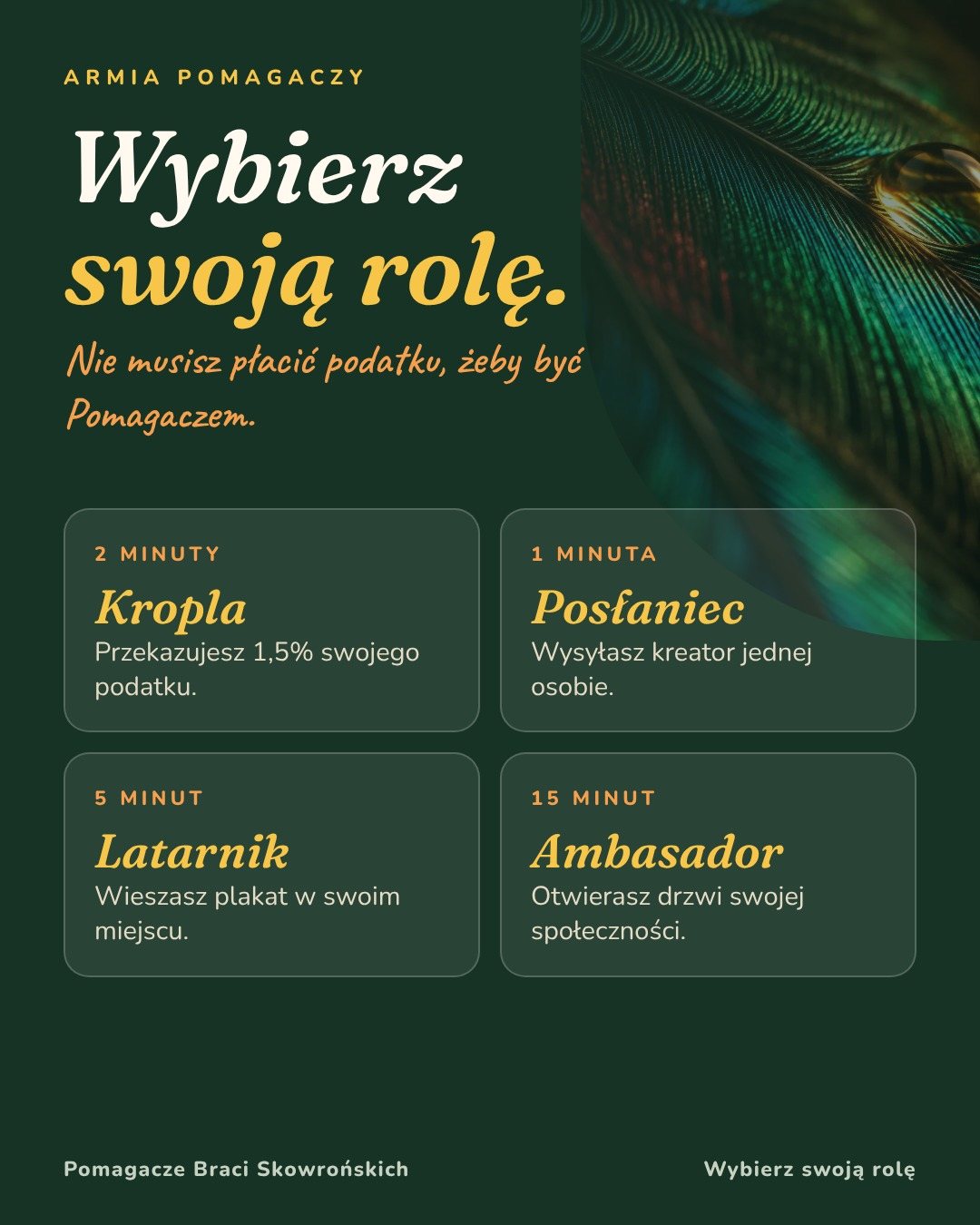 Grafika: Wybierz swoją rolę w Armii Pomagaczy.